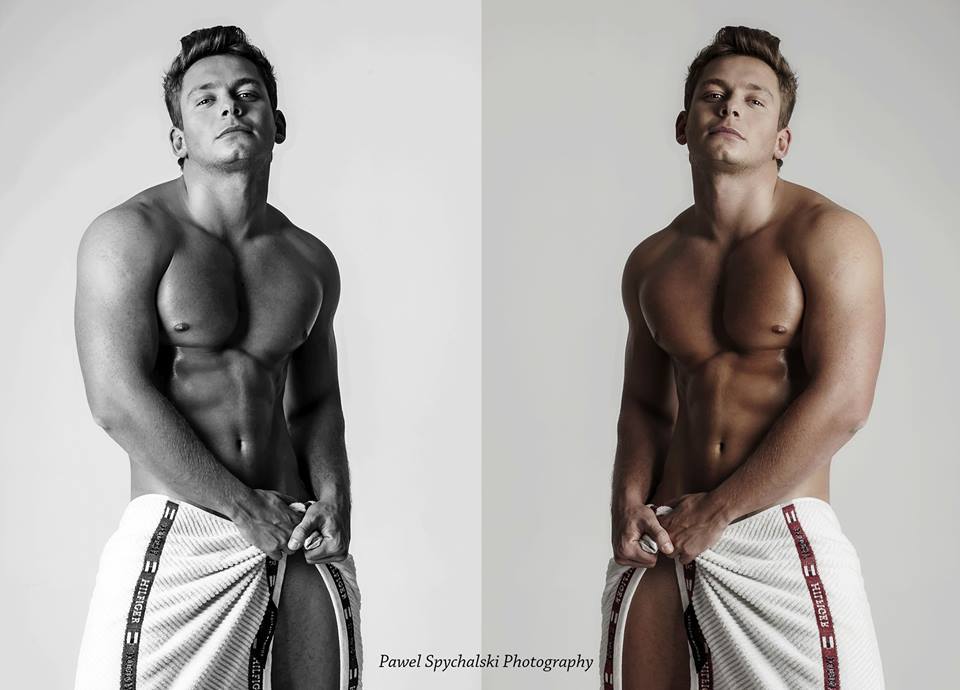 półnagi tancerz erotyczny w centrum Piotrkowa Trybunalskiego